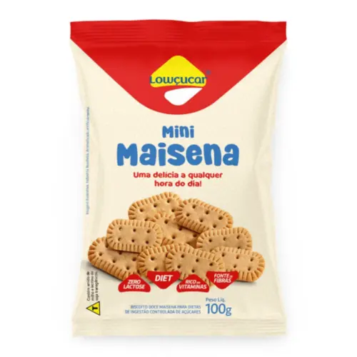 Biscoito Mini Maisena Diet, Zero Lactose Lowçucar 100g