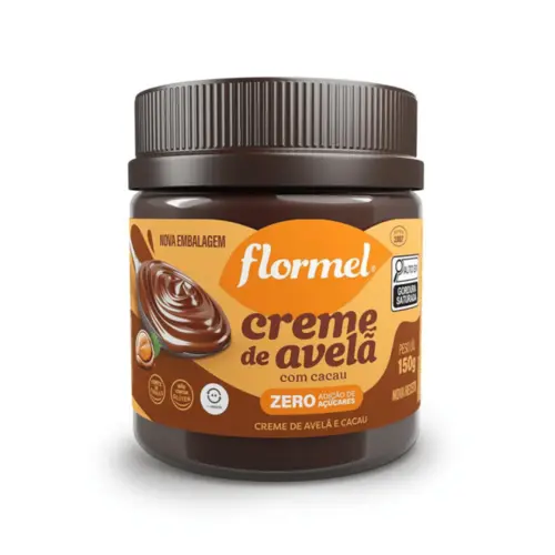 CREME DE AVELÃ COM CACAU, ZERO AÇÚCAR - POTE COM 150G