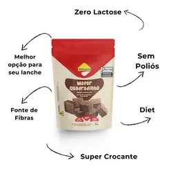 Wafer Quadradinho Lowçucar Zero Lactose Sabor Chocolate 60G
