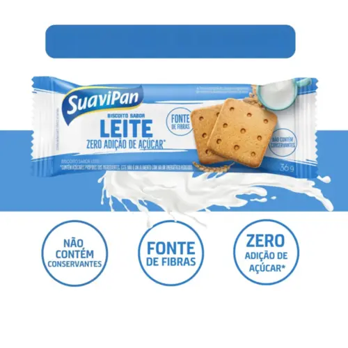 Bolachas Zero Açúcar Sabor Leite