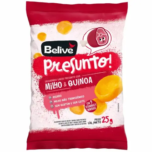 Salgadinho de Presunto Sem Glúten Sem Leite Com Vitaminas Belive 25g