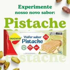 Wafer Lowçucar Zero Açucares Sabor Pistache 115G