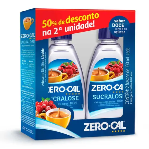 Kit Adoçante Líquido Zero-Cal Sucralose 2 unidades