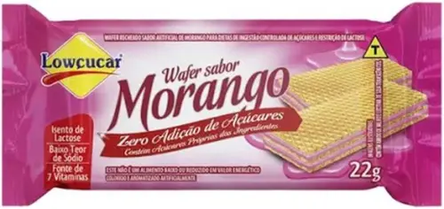 Mini Wafer Zero Açucares Sabor Morango 22G