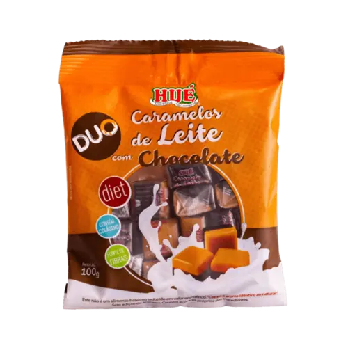 Bala Duo Caramelo de Leite com Chocolate