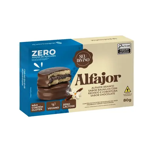 Alfajor sem glúten e sem açúcar Branco