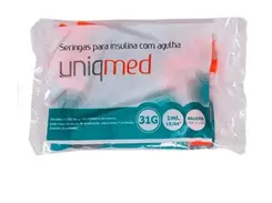 Seringa Uniqmed 1mL Agulha 6mm Pacote c/10 Unid