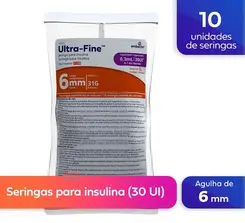 Seringa embecta 0,3ml x 6mm- Antiga BD Pct c/10