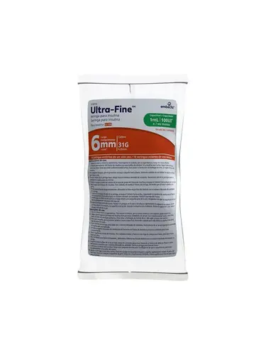 Seringa embecta 1ml x 6mm Pct c/10 antiga BD