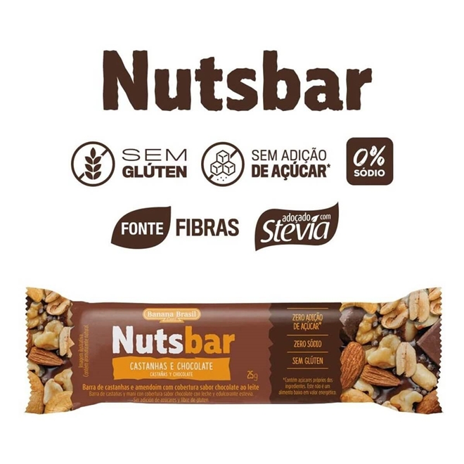 Barrinha Nuts Bar Castanhas E Chocolate - Barrinha Castanhas E ...