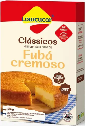 Mistura Bolo Fubá Cremoso Diet 150g Zero Lactose